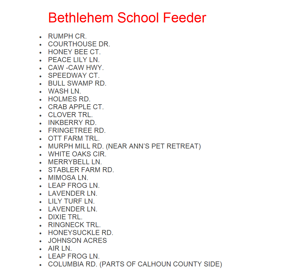 Bethlehem School Feeder